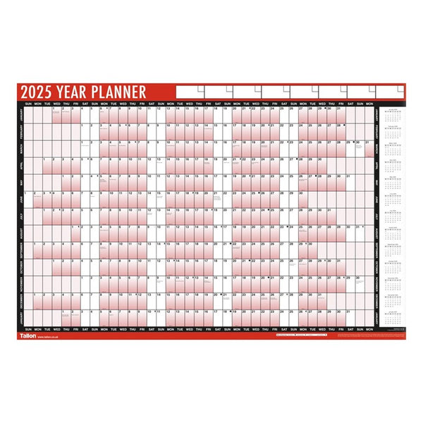 R&B Full Year Wall Planner Calendar – A1 Yearly Wall Chart