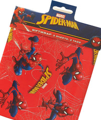 Marvel Spiderman Wrapping Paper 2 Sheets & 2 Tags