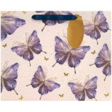 Butterfly Design, Pink, Purple, Gold Large Gift Bag