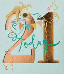 Boofle Birthday Card - 21st Birthday Card - 21 Today Birthday Card - Cute Birthday Card, Multi (737679-0-1)