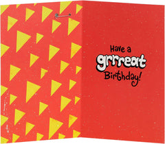 Cartoon Dog Design with Badge 11th Birthday Card