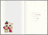 Boofle Holding Gifts Daughter & Partner Christmas Card