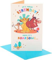 UK Greetings | Disney The Lion King Birthday Card for Boy/Girl | Happy Birthday Gifts | Her/Him | Simba & Friends Design