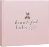 Widdop New Baby 50 6'x4' Photo Album with Silver Teddy Attachment - Beautiful Baby Girl