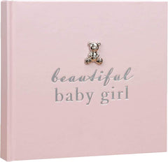 Widdop New Baby 50 6'x4' Photo Album with Silver Teddy Attachment - Beautiful Baby Girl