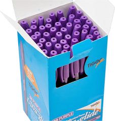 Box of 50 Purple Ultra Glide Ballpoint Pens – Smooth Writing Office & School Pens