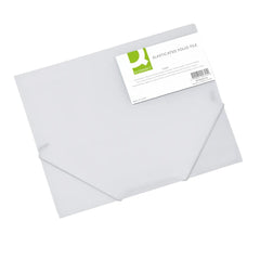 Q-Connect Elasticated Folder 3 Flap A4 Clear