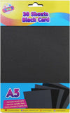 A5 Black Activity Card – 30 Sheets | Craft & Art Cardstock for School or DIY Projects