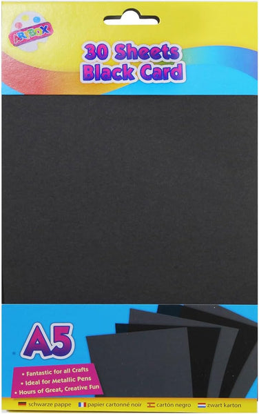 A5 Black Activity Card – 30 Sheets | Craft & Art Cardstock for School or DIY Projects