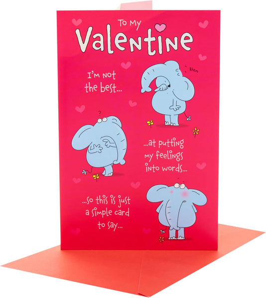 Valentine's Day Card for Him/Her/Partner - Elephant Design