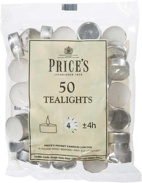 Unscented White 50 Tealight Candles