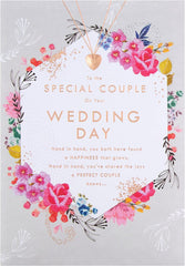 Classic Floral and Text Design Wedding Congratulations Card