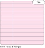 Rhino Pink Paper Refill Pad 8mm feints & margin A4 50 Leaf 100 pages (Pack of 6)