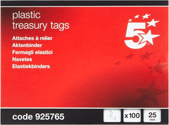 5 Star Office Treasury Tags 25mm Red Plastic Ended Pack of 100