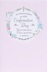 Baby Pink Design Confirmation Card For Girl