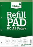 Silvine A4 Refill Pad - Narrow Lined (160 Pages) Single