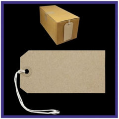 120mm x 60mm Brown Strung Tags (Pack of 50)