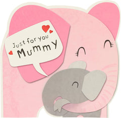 Cute Elephant Design Mummy Valentines Day Card