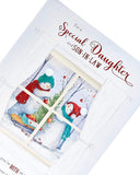 Snowmen Decorating a Tree Daughter & Son In Law Christmas Card