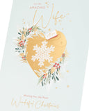 Christmas Card for Wife - Festive Gold Design