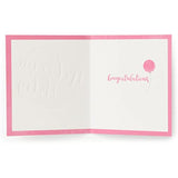 Kindred - Welcome Balloon - Baby Girl Card,White & Pink