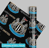 Newcastle United Football Wrapping Paper 2 Sheets & 2 Tags