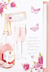 Prosecco & Glasses Mother’s Day Card – Classic Lucy Cromwell Design for Mum