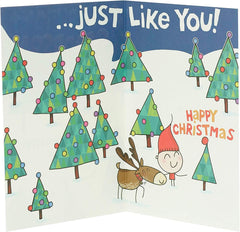 Reindeer Design Grandson Christmas Card
