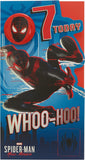 7th - Marvel Birthday Card for Boys - Spider Man