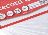 2 X Silvine Record Cards 152x101mm Plain Pack of 100 - Color: White