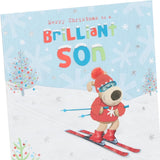 Boofle Skiing Son Christmas Card
