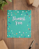 Lovely Design With Stars Braille Thank You Card
