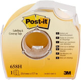 Post-it Cover-Up and Labelling Tape 6-Lines Width White 25.4 mm x 17.7 m 1 Roll/Dispenser 1 Dispenser/Pack