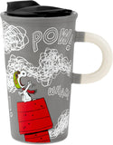 Snoopy Colour Changing Ceramic Travel Mug with Lid – Grey