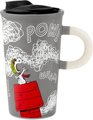 Snoopy Colour Changing Ceramic Travel Mug with Lid – Grey