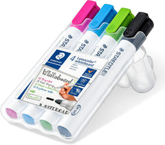 Staedtler Lumocolor 351 Whiteboard Markers – Bullet Tip – Assorted New Colours – Pack of 4