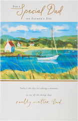UK Greetings Father's Day Card for Dad - Boat Scene Design