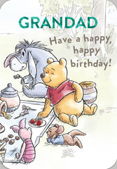 Cute Winnie the Pooh Birthday Card for Grandad – Happy Birthday