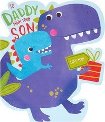 Cute Dinosaur Father's Day Card For Daddy From Son