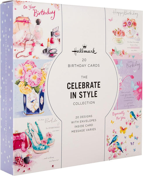 Floral Designs Multipack of 20 in 20 Birthday Cards