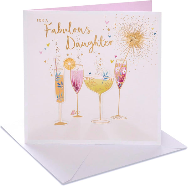 UK Greetings Birthday Card for Daughter Fabulous Cocktails Design