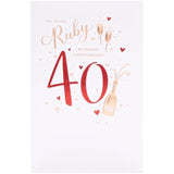 40th Ruby Wedding Anniversary Card