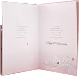 25th Glitter Finished Wife Silver Anniversary Card