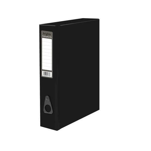 Pukka Brights Box File Laminated Paper on Board Foolscap 75mm Spine Width Catch Closure Black (Pack 10) - BR-7773