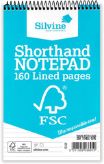 FSC Certified Shorthand Wirebound 160 Lined Pages Notepad