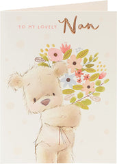 Teddy & Flowers Design for Nan Mother's Day Card