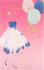 UK Greetings Birthday Card for Granddaughter - Pretty Pink Design - Thinking of You Range