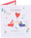 UK Greetings Valentine's Day Card for Husband - Lovely Dogs Design