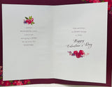 Wife Happy Valentine's Day Greeting Card - Red Dress Roses Lovely Verse with 3D Embellishment Sequins Glitter and Foil Finish