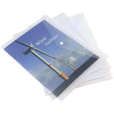 4 x Clear A5 Plastic Folder Document Wallets Poppers